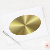 Moderne Imitate Gold Metallic Look Blank Template Ovaler Aufkleber (Umschlag)