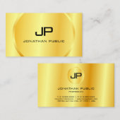 Moderne Imitate Gold Monogram Elegant Personalisie Visitenkarte (Vorne/Hinten)