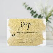MODERNE IMITATE GOLD RSVP KARTE (Stehend Vorderseite)
