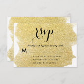 MODERNE IMITATE GOLD RSVP KARTE (Vorne/Hinten)