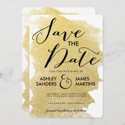 MODERNE IMITATE GOLD SAVE THE DATE (Vorne/Hinten)