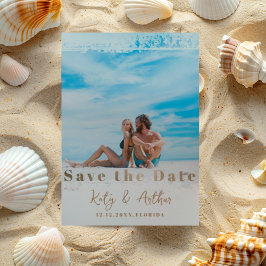 Moderne Imitate Gold Save the Date Typografie Einladung