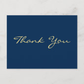 Moderne Imitate Gold Script Blue Abschluss Vielen Postkarte (Vorderseite)