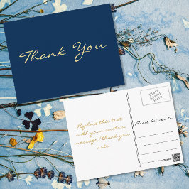 Moderne Imitate Gold Script Blue Abschluss Vielen  Postkarte