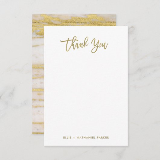 Moderne Imitate - Gold Script Dankeskarte (Vorne/Hinten)