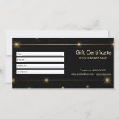 Moderne Imitate Gold-Script-Geschenkgutschein (Rückseite)