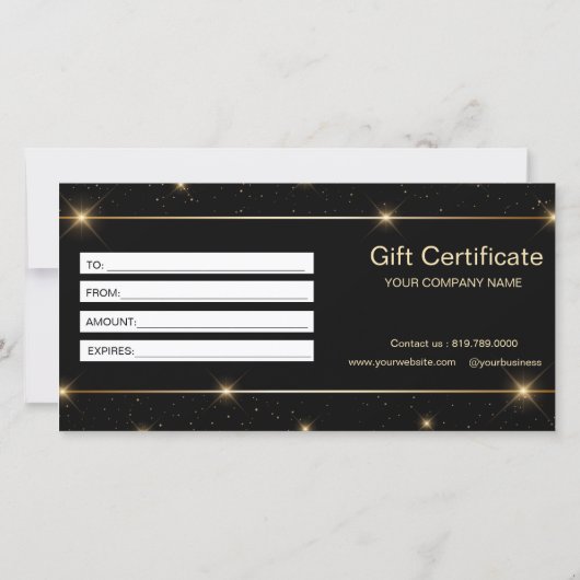 Moderne Imitate Gold-Script-Geschenkgutschein (Rückseite)