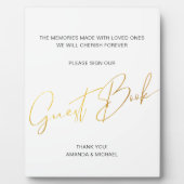 Moderne Imitate Gold Script Schildkröte Gästebuch  Fotoplatte (Vorderseite)