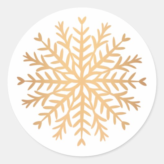 Moderne Imitate Gold Snowflakes Weihnachten Runder Aufkleber (Vorderseite)