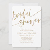 Moderne Imitate Gold Typografy Brautparty Einladung (Vorderseite)