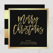 Moderne Imitate Gold und Schwarz Frohe Weihnachten (Vorne/Hinten)