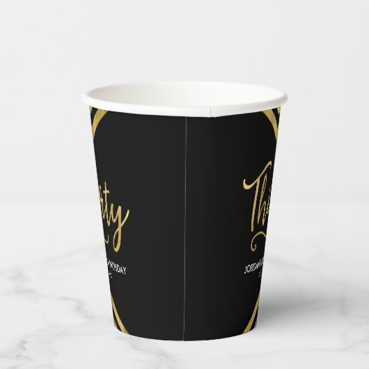 Moderne Imitate Gold Zickzack Geometric 30. Geburt Pappbecher (Rechts)