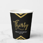 Moderne Imitate Gold Zickzack Geometric 30. Geburt Pappbecher (Vorderseite)