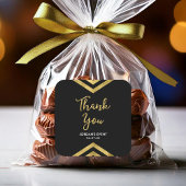 Moderne Imitate Gold Zickzack Geometric Vielen Dan Quadratischer Aufkleber