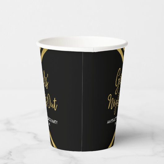 Moderne Imitate Gold Zickzack Girls Nacht Out Pappbecher (Rechts)