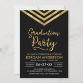 Moderne Imitate Gold Zickzack Graduation Party Einladung (Vorderseite)