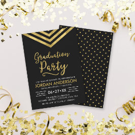 Moderne Imitate Gold Zickzack Graduation Party Einladung