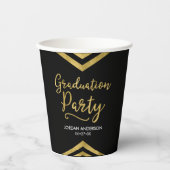 Moderne Imitate Gold Zickzack Graduation Party Pappbecher (Vorderseite)