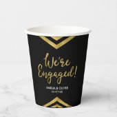 Moderne Imitate Gold Zickzack Wir sind Verlobte Ve Pappbecher (Vorderseite)