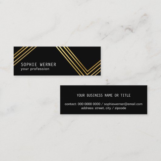 Moderne Imitate Golden Tal Wählen Sie eine andere Mini Visitenkarte (Vorne/Hinten)