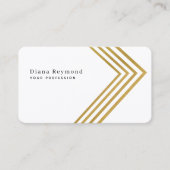 Moderne Imitate - goldene Streifen weiß Visitenkarte (Vorderseite)