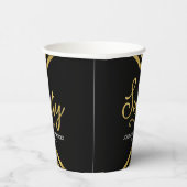 Moderne Imitate Goldene Zickzack Geometrie 60. Geb Pappbecher (Rechts)