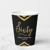 Moderne Imitate Goldene Zickzack Geometrie 60. Geb Pappbecher (Vorderseite)