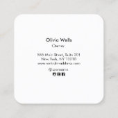 Moderne Imitate Goldenen Fossil Lotus Blume Lila Quadratische Visitenkarte (Rückseite)