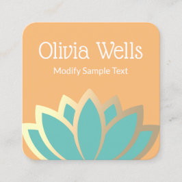 Moderne Imitate Goldenen Fossil Lotus Blume Square Quadratische Visitenkarte