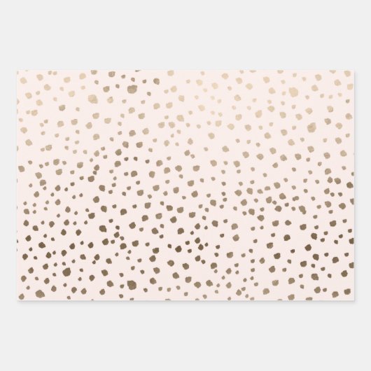 Moderne Imitate, goldfarbenes, rosa Spot-Muster Geschenkpapier Set (Vorderseite)