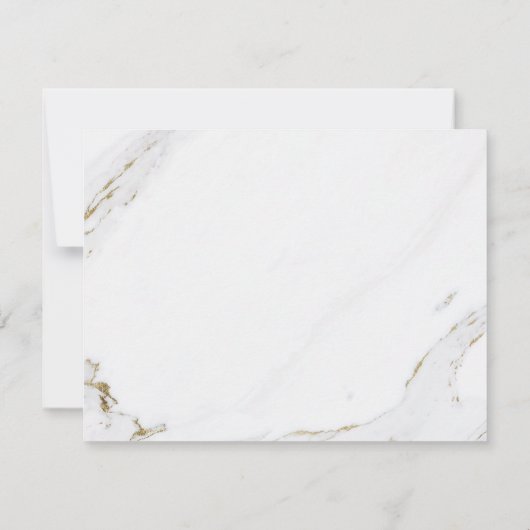 Moderne Imitate Goldmarmor personalisiert Statione Dankeskarte (Rückseite)