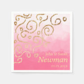 Moderne Imitate Goldmusterhochzeit Serviette (Vorderseite)