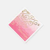 Moderne Imitate Goldmusterhochzeit Serviette (Ecke)