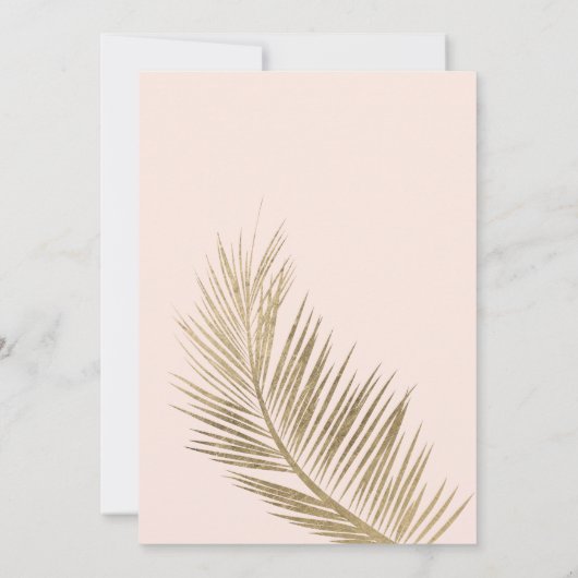 Moderne Imitate Goldpalme elegante rosa Sweet 16 Einladung (Rückseite)