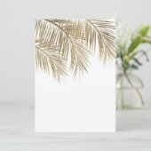 Moderne Imitate Goldpalme Hochzeit Einladung (Stehend Vorderseite)