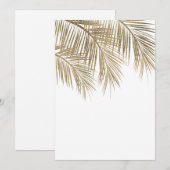 Moderne Imitate Goldpalme Hochzeit Einladung (Vorne/Hinten)
