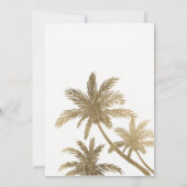 Moderne Imitate Goldpalmen Hochzeit Einladung (Rückseite)