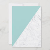 Moderne Imitate Goldtypografie Marmor aquamarin Sw Einladung (Rückseite)