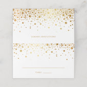 Moderne Imitate Hochzeit Gold Foil Confetti Dots Platzkarte (Außenseite Aufgefaltet)