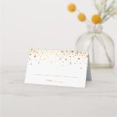 Moderne Imitate Hochzeit Gold Foil Confetti Dots Platzkarte (Vorderseite)