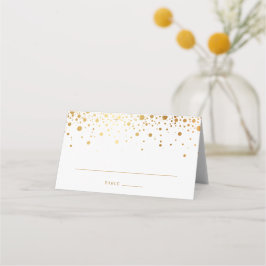Moderne Imitate Hochzeit Gold Foil Confetti Dots Platzkarte
