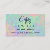 Moderne Imitate Holographic Pastell Script | Ihr L Rabattkarte (Vorderseite)