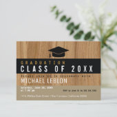 Moderne Imitate Holz eleganten Abschluss . grad Pa Einladung (Stehend Vorderseite)