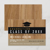 Moderne Imitate Holz eleganten Abschluss . grad Pa Einladung (Vorne/Hinten)