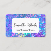 Moderne Imitate Iridescent Holographic Glam Glitze Visitenkarte (Vorderseite)