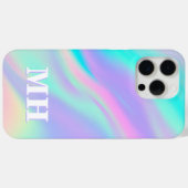 Moderne Imitate Iridescent Initial Monogram Case-Mate iPhone Hülle (Rückseite (Horizontal))