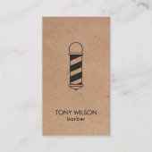 Moderne Imitate Kraft White QR Code Barber Pole Sa Visitenkarte (Vorderseite)