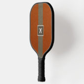 Moderne Imitate Leather Orange Monogram Pickleball Schläger (Links)