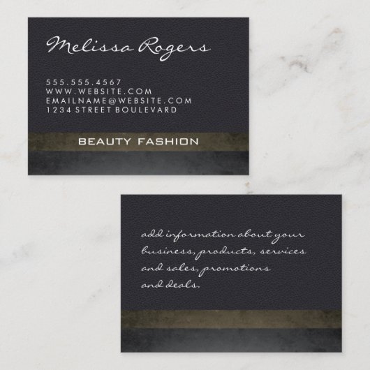 Moderne Imitate Leder mit schicker Textur Visitenkarte (Vorne/Hinten)