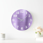 Moderne Imitate Licht-Amethyst-Lila Folie Große Wanduhr (Zuhause)